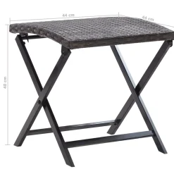 vidaXL Kruk inklapbaar poly rattan bruin