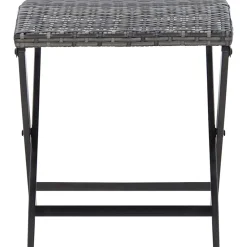 vidaXL Kruk inklapbaar poly rattan grijs