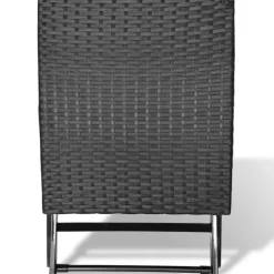 vidaXL Kruk inklapbaar poly rattan zwart