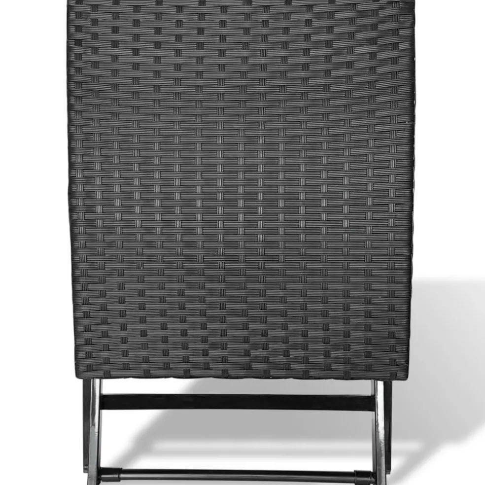 vidaXL Kruk inklapbaar poly rattan zwart