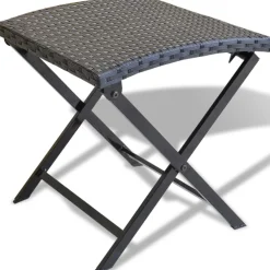 vidaXL Kruk inklapbaar poly rattan zwart