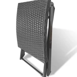 vidaXL Kruk inklapbaar poly rattan zwart