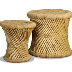 vidaXL Krukken 2 st bamboe en jute