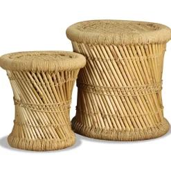 vidaXL Krukken 2 st bamboe en jute