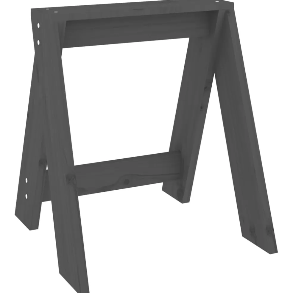 vidaXL Krukken 2 st 40x40x45 cm massief grenenhout grijs