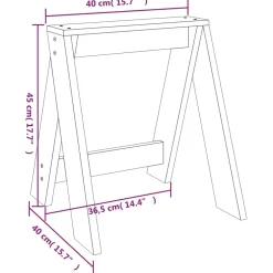 vidaXL Krukken 2 st 40x40x45 cm massief grenenhout grijs