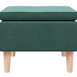 vidaXL Kruk met houten poten stof donkergroen