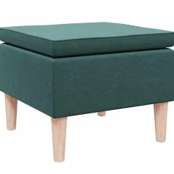 vidaXL Kruk met houten poten stof donkergroen