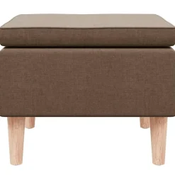 vidaXL Kruk met houten poten stof bruin