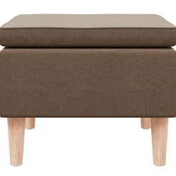 vidaXL Kruk met houten poten stof bruin