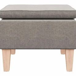 vidaXL Kruk met houten poten stof taupe