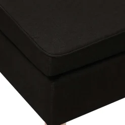 vidaXL Kruk met houten poten stof zwart