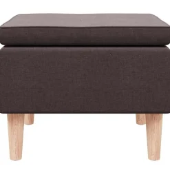 vidaXL Kruk met houten poten stof donkerbruin