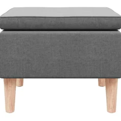 vidaXL Kruk met houten poten stof donkergrijs