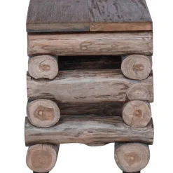 vidaXL Kruk Naturel Massief Teakhout