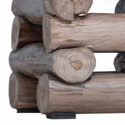 vidaXL Kruk Naturel Massief Teakhout