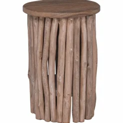 vidaXL Kruk Naturel 30 x 30 x 45 cm Massief Teakhout