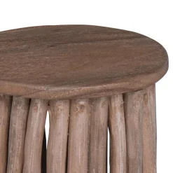 vidaXL Kruk Naturel 30 x 30 x 45 cm Massief Teakhout