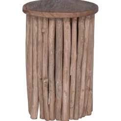 vidaXL Kruk Naturel 30 x 30 x 45 cm Massief Teakhout