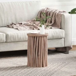 vidaXL Kruk Naturel 30 x 30 x 45 cm Massief Teakhout