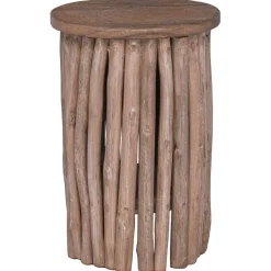 vidaXL Kruk Naturel 30 x 30 x 45 cm Massief Teakhout