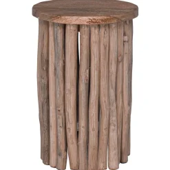 vidaXL Kruk Naturel 30 x 30 x 45 cm Massief Teakhout
