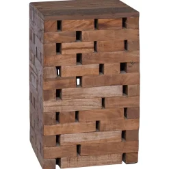 vidaXL Kruk Naturel 29 x 29 x 48 cm Massief gerecycled hout