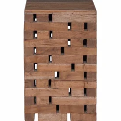 vidaXL Kruk Naturel 29 x 29 x 48 cm Massief gerecycled hout
