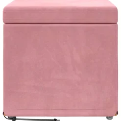 vidaXL Kruk Roze 41 x 41 x 40 cm Velvet en Gefabriceerd Hout