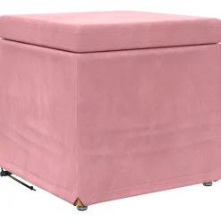 vidaXL Kruk Roze 41 x 41 x 40 cm Velvet en Gefabriceerd Hout