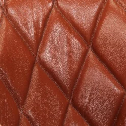 vidaXL Kuipstoel echt leer en massief mangohout bruin