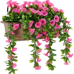vidaXL Kunstbloemen paarsrood 55 x 20 x 55 cm PE en staal