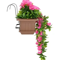 vidaXL Kunstbloemen paarsrood 55 x 20 x 55 cm PE en staal