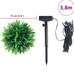 vidaXL Kunstbuxusballen met LED-verlichting 4 st 15 cm groen