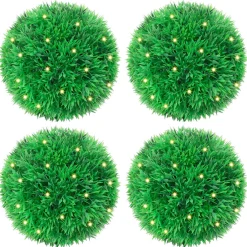 vidaXL Kunstbuxusballen met LED-verlichting 4 st 12 cm groen