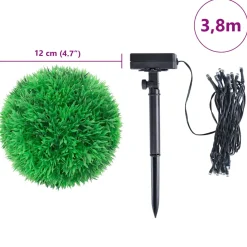 vidaXL Kunstbuxusballen met LED-verlichting 4 st 12 cm groen