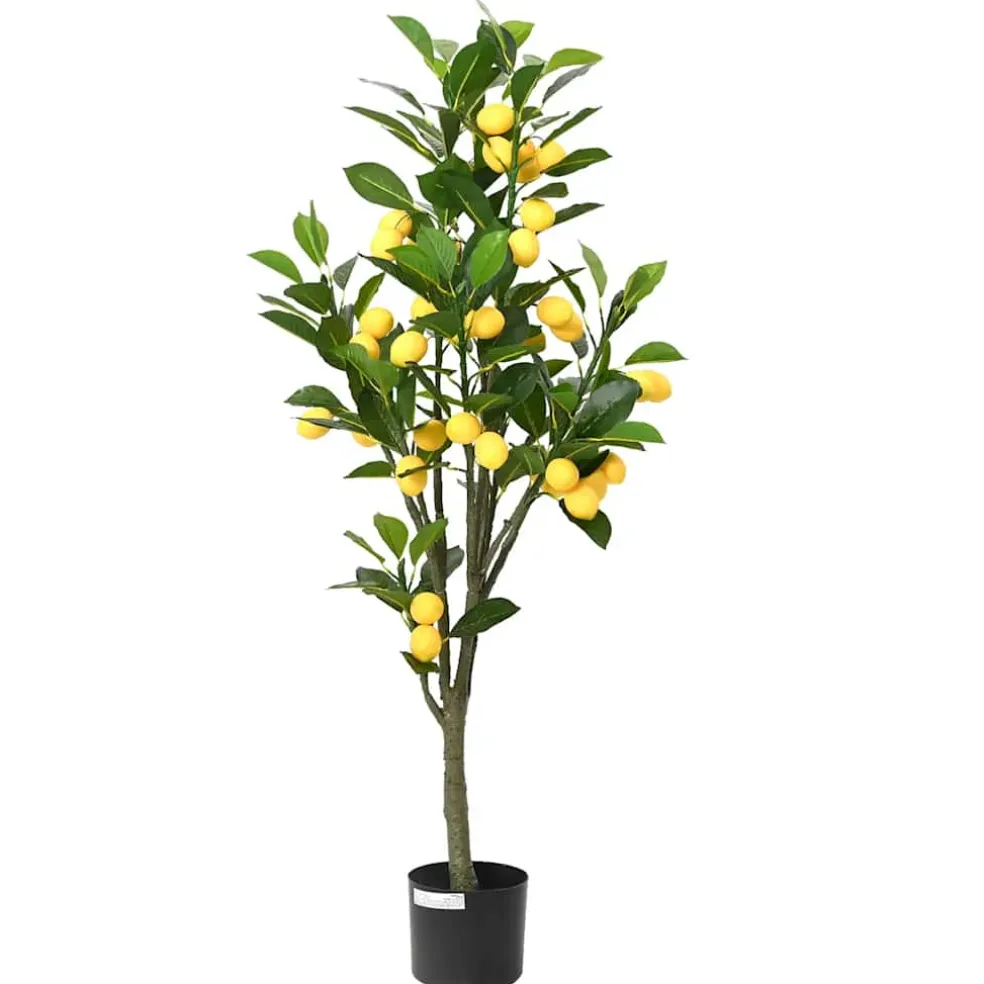 vidaXL Kunstcitroenboom 136 blaadjes 120 cm groen