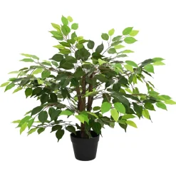 vidaXL Kunst Ficus Plant Groen 73 x 16 x 60 cm Stof en Hout