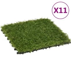 vidaXL Kunstgrastegels 11 st 30x30 cm groen