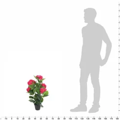 vidaXL Kunst hortensia plant met pot 60 cm rood