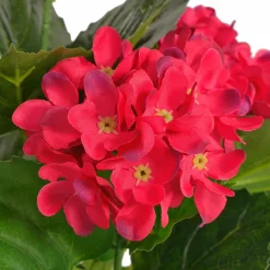 vidaXL Kunst hortensia plant met pot 60 cm rood