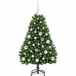 vidaXL Kunstkerstboom 120 cm 150 LED's Warmwit PVC en staal Groen