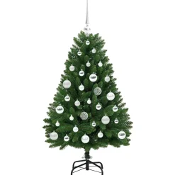 vidaXL Kunstkerstboom 120 cm 150 LED's Warmwit PVC en staal Groen