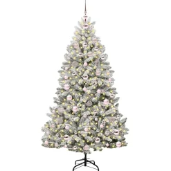 vidaXL Kunstkerstboom 180 cm 300 LED's Warmwit PVC en staal