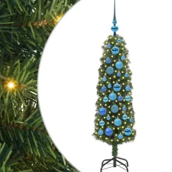 vidaXL Kunstkerstboom Groen 120 cm PVC en Staal en Kunststof