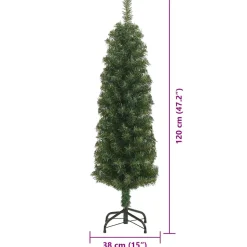 vidaXL Kunstkerstboom Groen 120 cm PVC en Staal en Kunststof