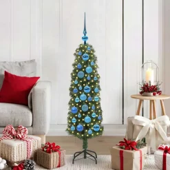 vidaXL Kunstkerstboom Groen 120 cm PVC en Staal en Kunststof