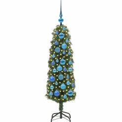 vidaXL Kunstkerstboom Groen 120 cm PVC en Staal en Kunststof