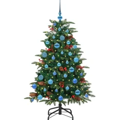 vidaXL Kunstkerstboom Groen 150 cm PVC en Metaal en Plastic