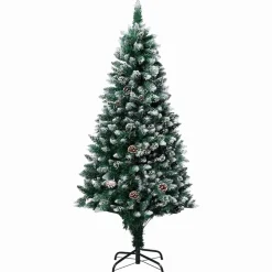 vidaXL Kunstkerstboom Groen 180 cm PVC en Staal en Kunststof